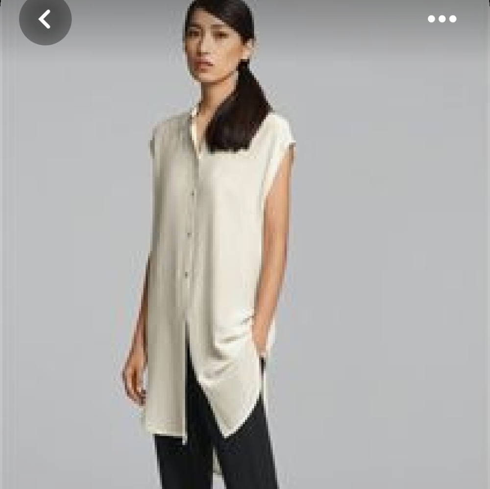 Eileen Fisher silk button down tunic
